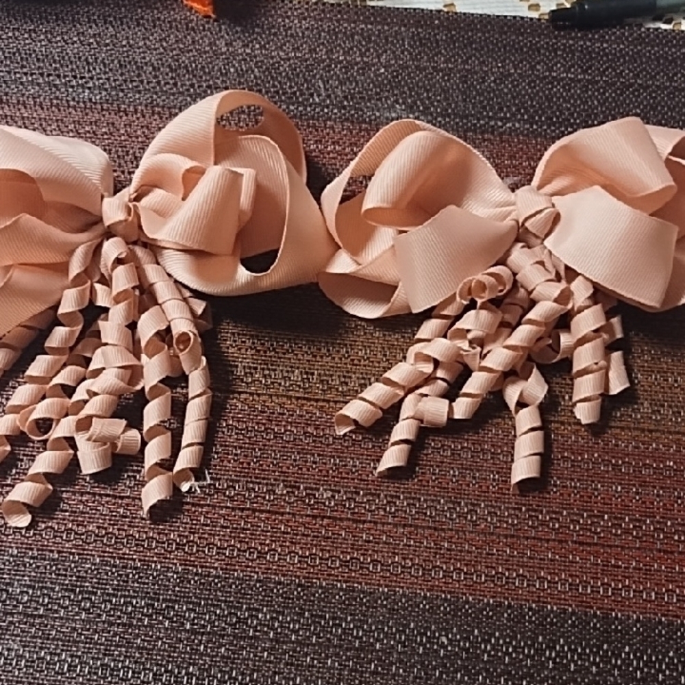 No Boundaries Pink Satin Hair Bows with Ribbons